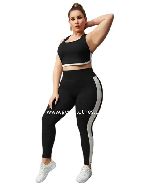 Wholesale Women Fashion Plus Size Sports I-Shaped Vest Fitness Pants Set