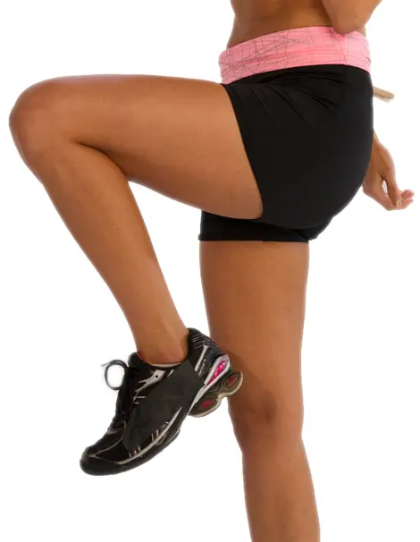 Wholesale Ladies Black Shorts With Pink Waistband From Gym Clothes