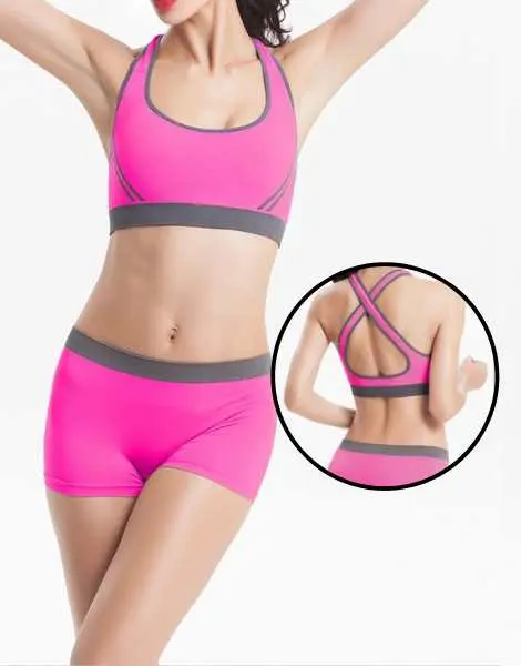 Bulk-buy Seamless Gym Wear Sportswear Yoga Short Activewear Crop Top Gym Activewear  Set Fitness Workout Sets Women Activewear price comparison