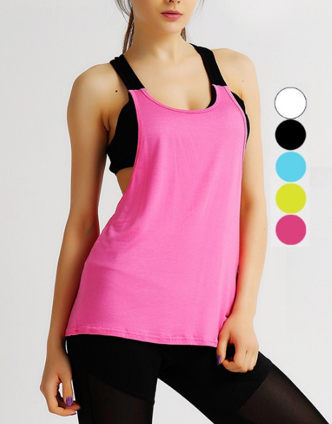 Wholesale Sporty Strappy Solid Color Racerback Gym Tank Top For Women From Gym  Clothes