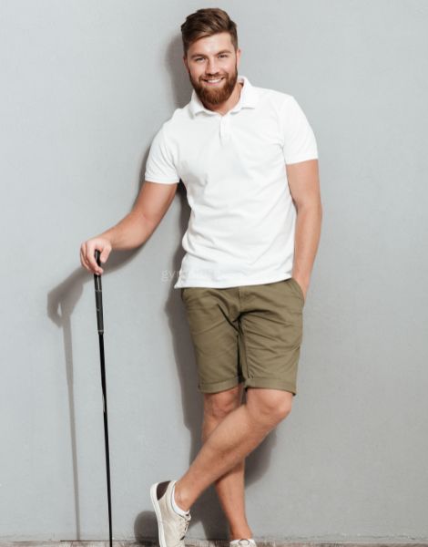 Men White Golf Polo Shirts Wholesaler